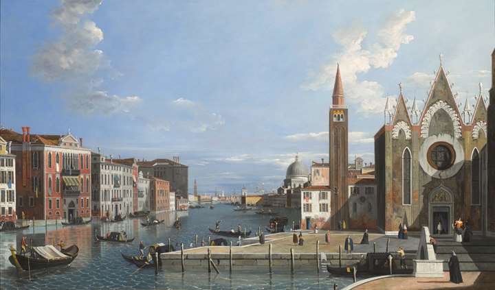 Venice, the Grand Canal from Santa Maria della Carità,  Looking towards the Bacino di San Marco